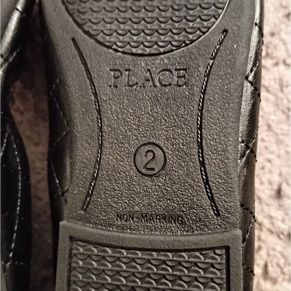 Children's Place Girls Black Ballet Flats Size 2y PRE-OWNED, WORN ONCE